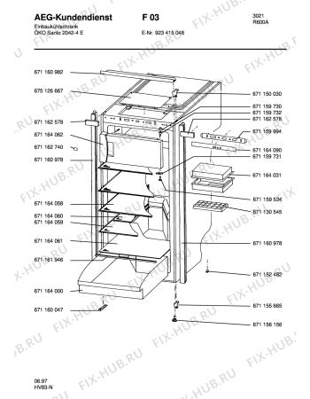 Взрыв-схема холодильника Aeg S2142-4 E - Схема узла Housing 001